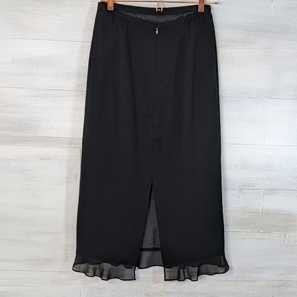 Plaza South Black Pencil Skirt with Ruffle at Bottom Size 14 - Picture 2 of 4